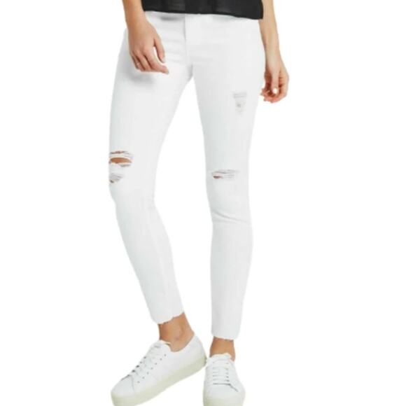 AG Adriano Goldschmied Jeans Women's 29R White Skinny Distressed Legging Ankle - Picture 1 of 10